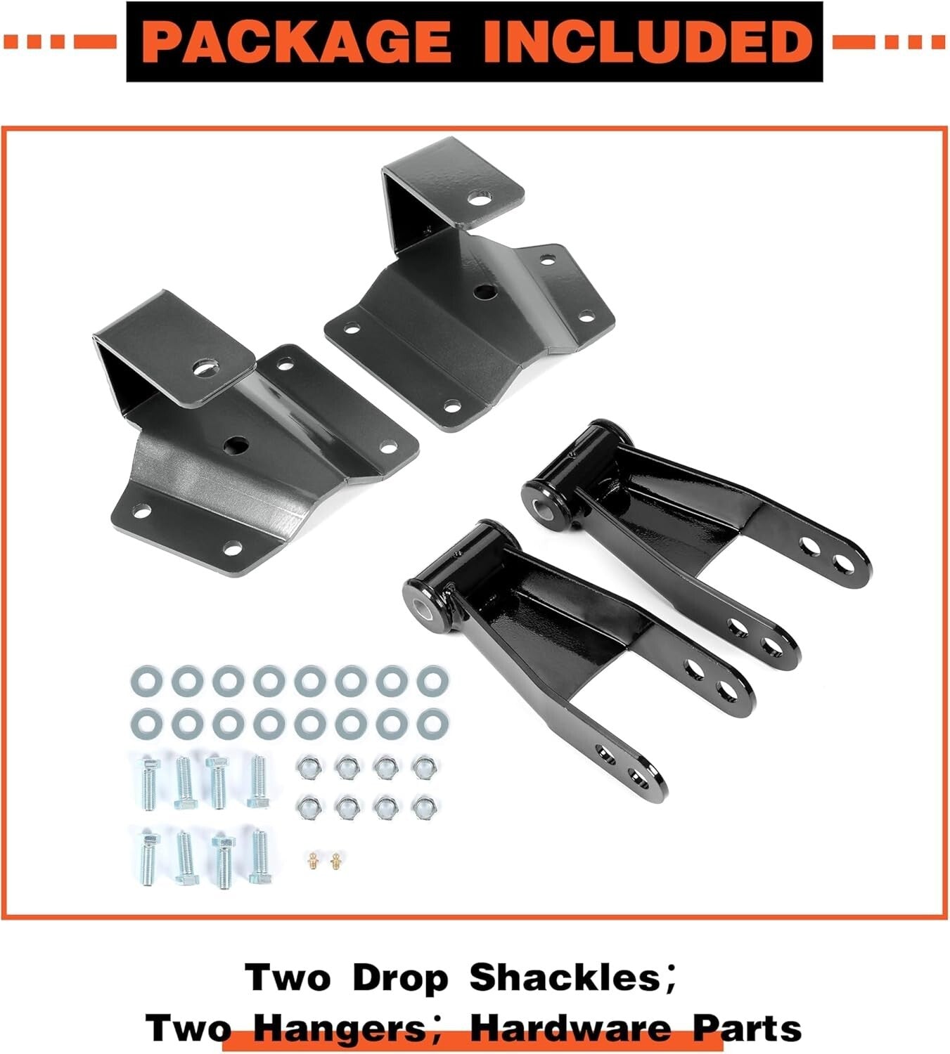 4" Drop Shackles and Hangers Kit Compatible with 1996-2006 Chevy