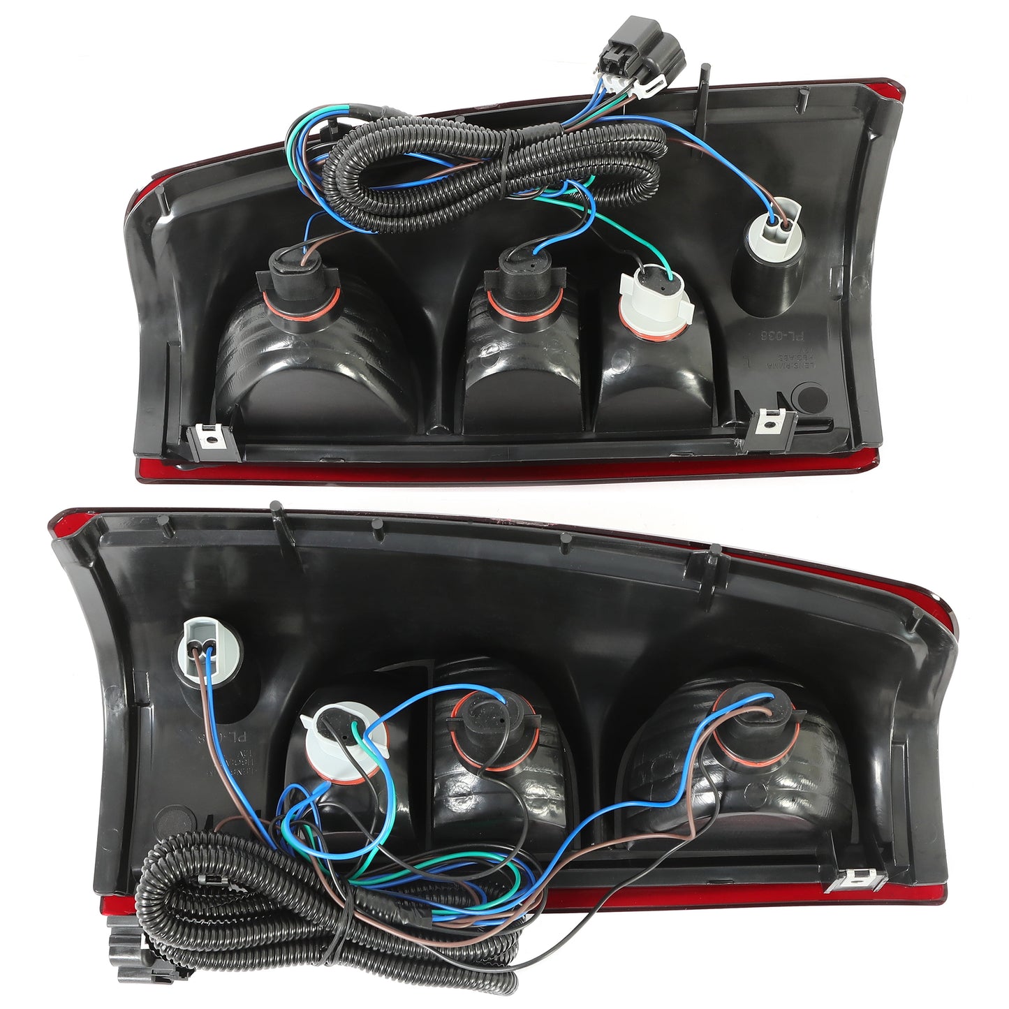 Tail Lights Pair for 2003-2007 Chevy Silverado 1500 2500 3500 Pickup Rear Tail Lamp Dark Red Lens + Chrome Housing Set