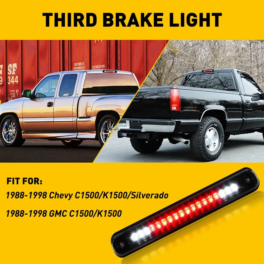 LED 3Rd Brake Light for 1988-2000 Chevy GMC C/K 1500 Silverado Sierra Rear Cargo Lamp High Mount Stop Light
