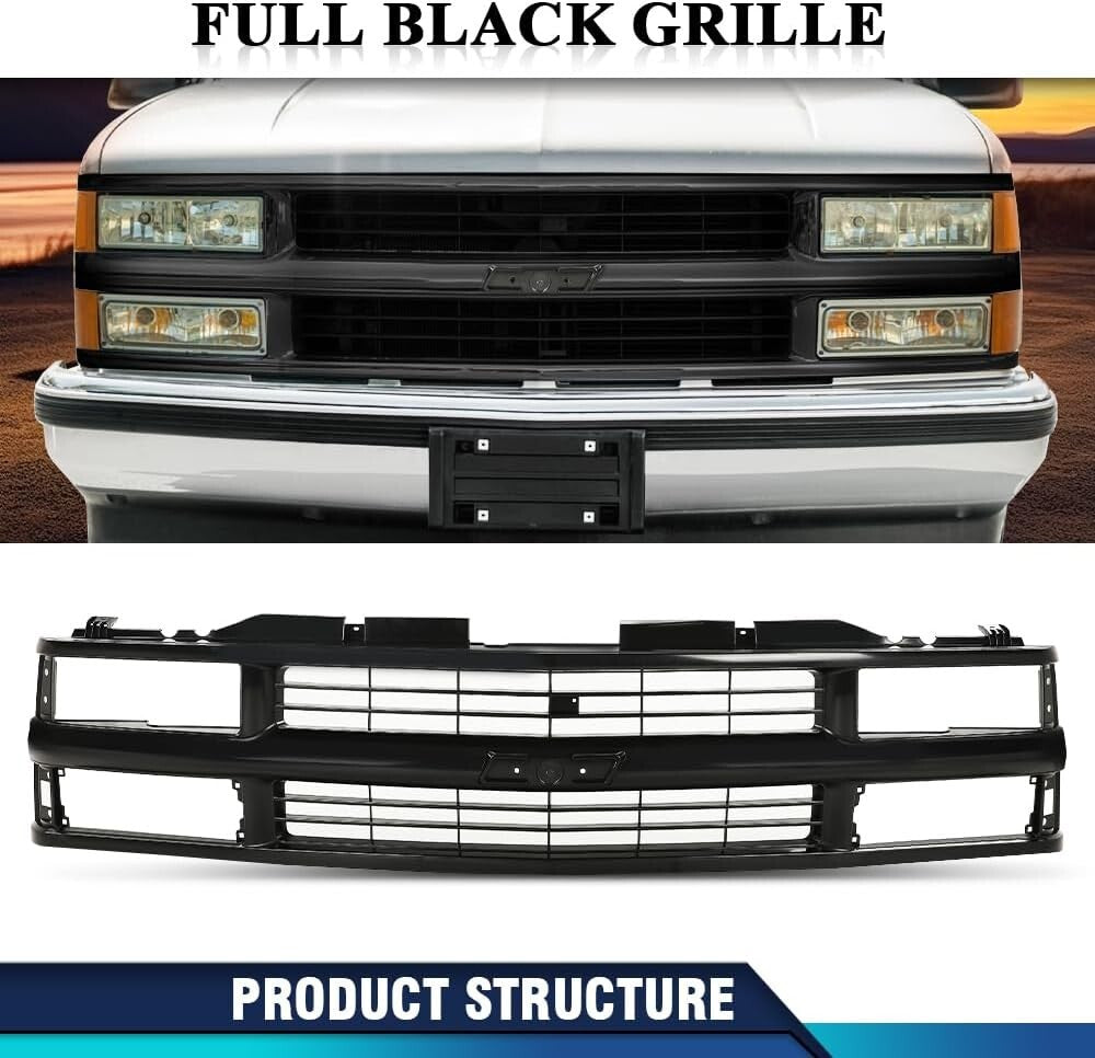 Grille Full for Chevy C/K 1500 2500 3500 Suburban Tahoe 1994-2000 for Models Wit