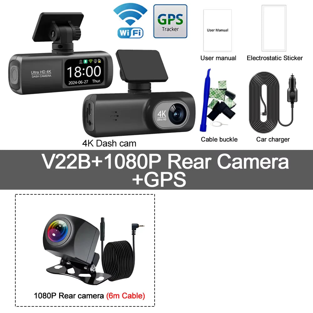 UHD 4K Dash Cam Dual Lens Driving Recorder