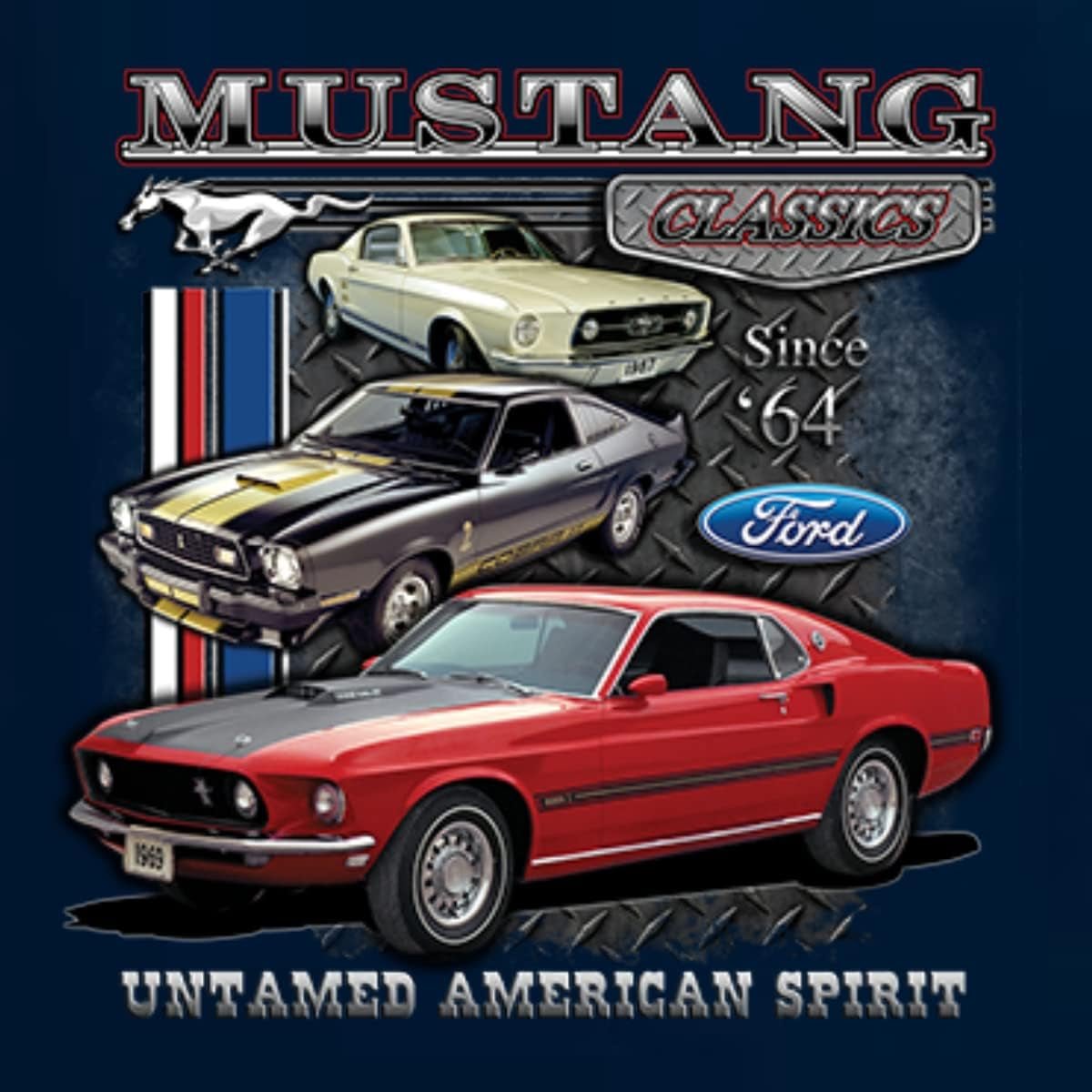 Ford Mustang Classics Untamed American Spirit Cars and Trucks Men'S Graphic T-Shirt