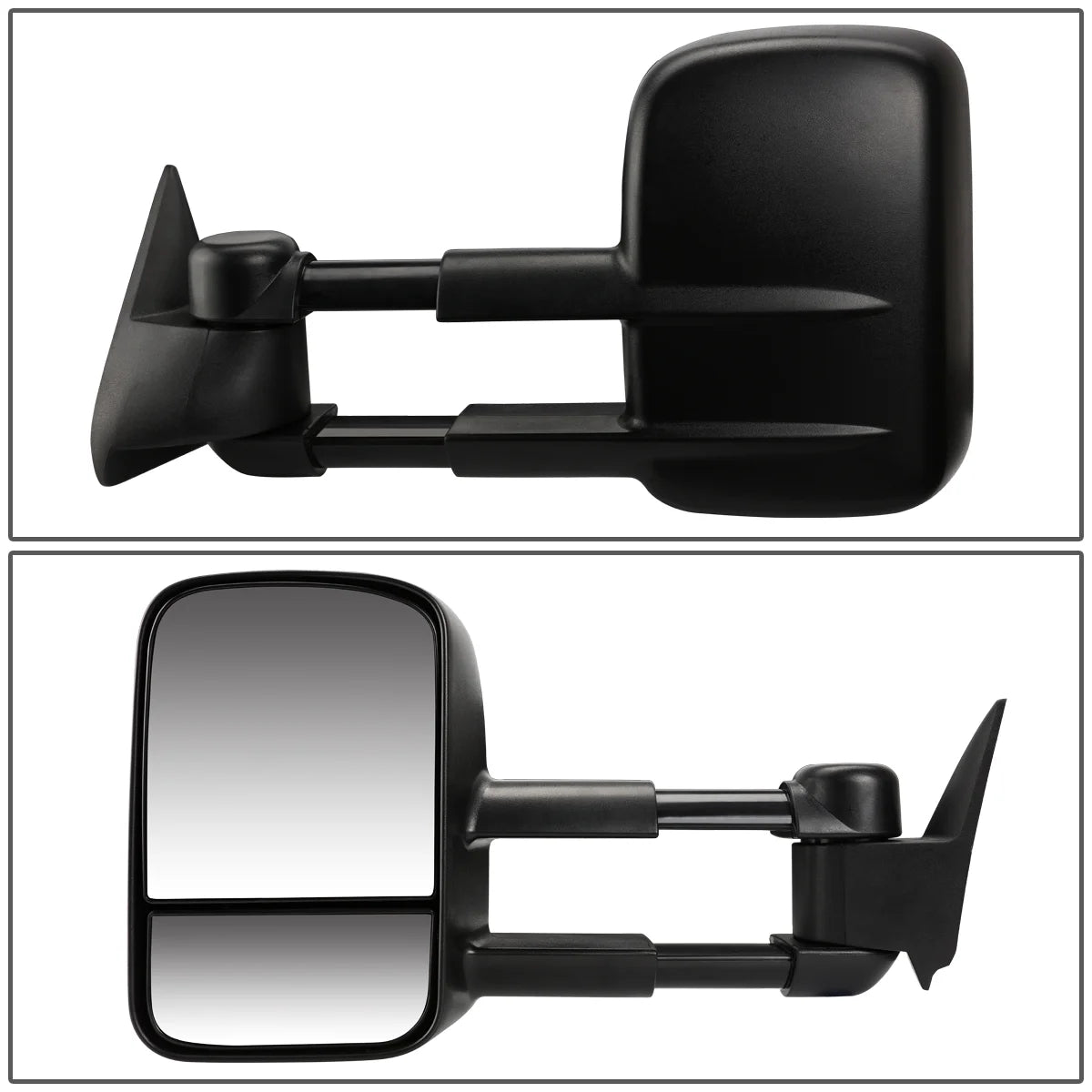 TWM-001-T222-BK for 1999 to 2006 Silverado / Sierra Pair of Black Textured Telescoping Manual Extendable Side Towing Mirrors