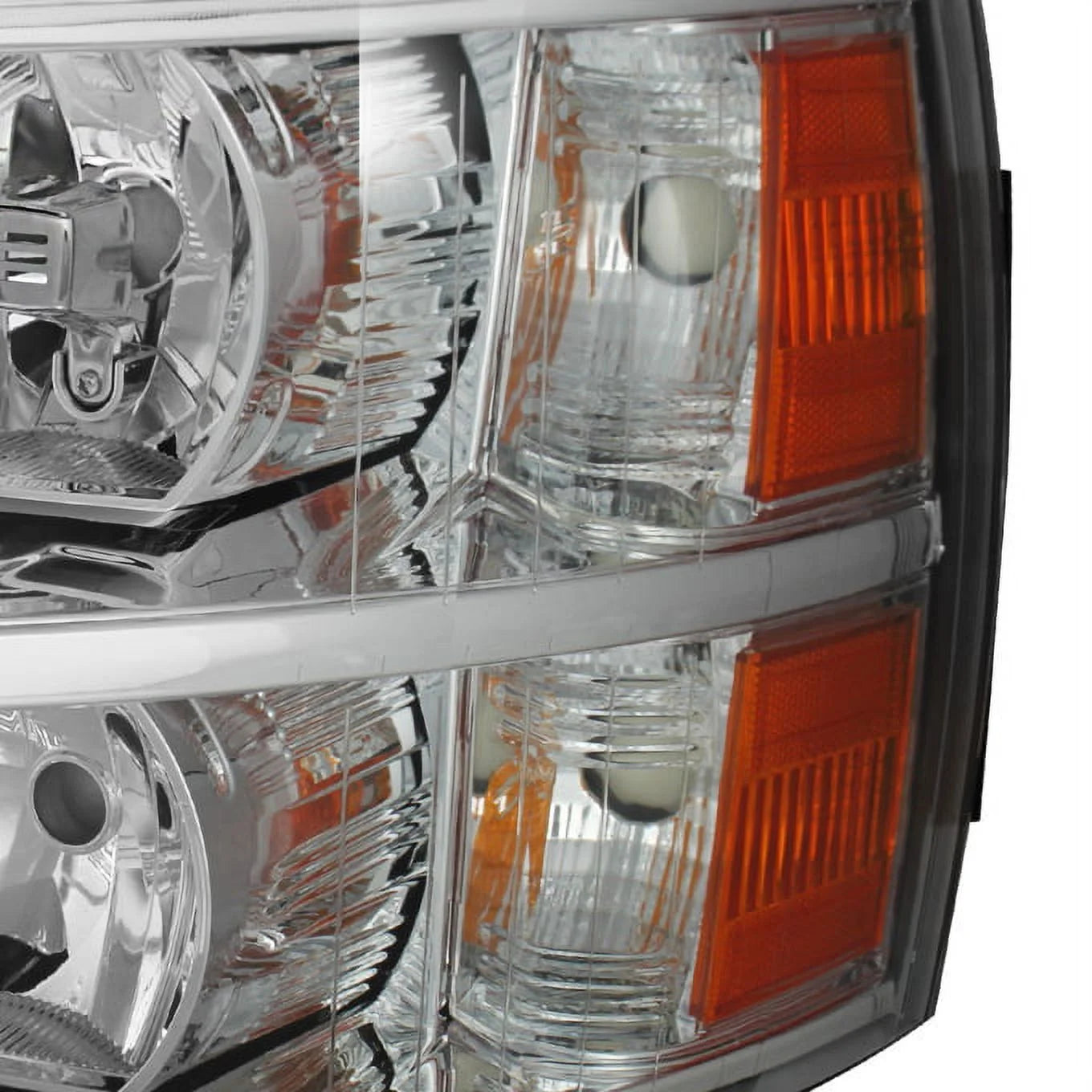 - for 07-13 Chevy Silverado Pickup Truck Chrome Headlight Front Lamp Driver Left Side Driect Replacement