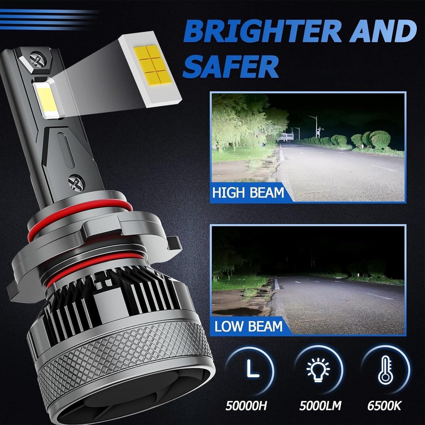 Fits for 2003-2006 Chevy Silverado High Low Beam Fog Lights Bulbs Combo,
