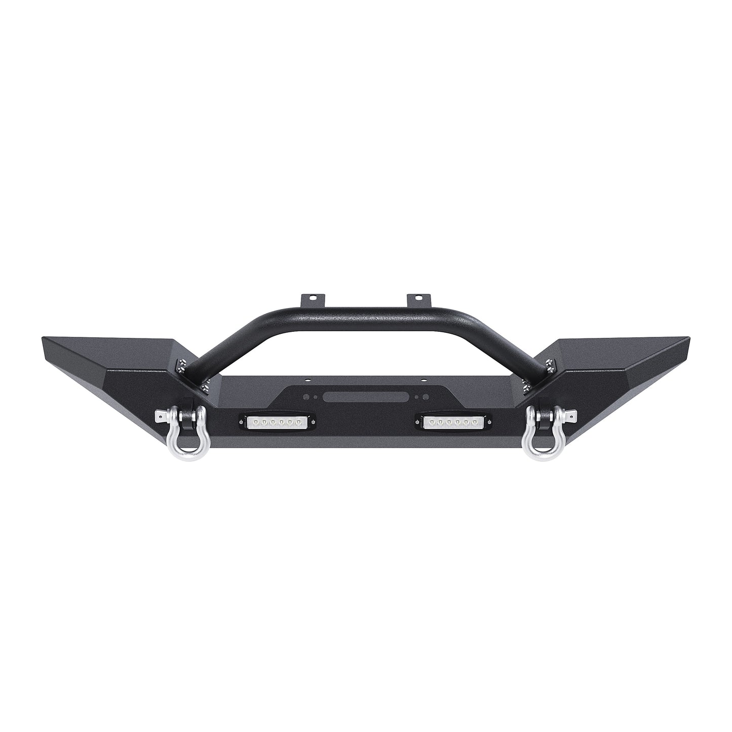 Front Bumper for 1987-2006 Jeep Wrangler TJ YJ with Winch Plate D-Rings Rock Crawler Steel Bumper Reinforcement