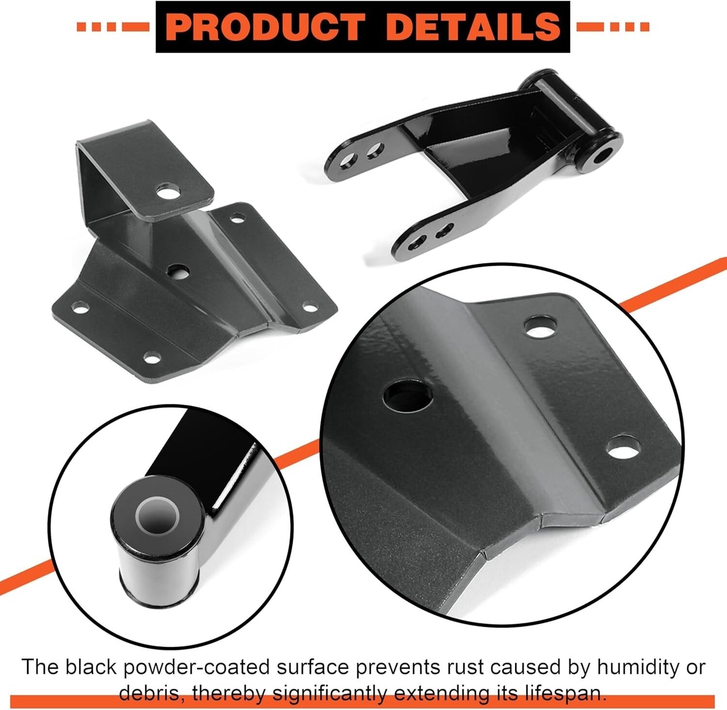 4" Drop Shackles and Hangers Kit Compatible with 1996-2006 Chevy