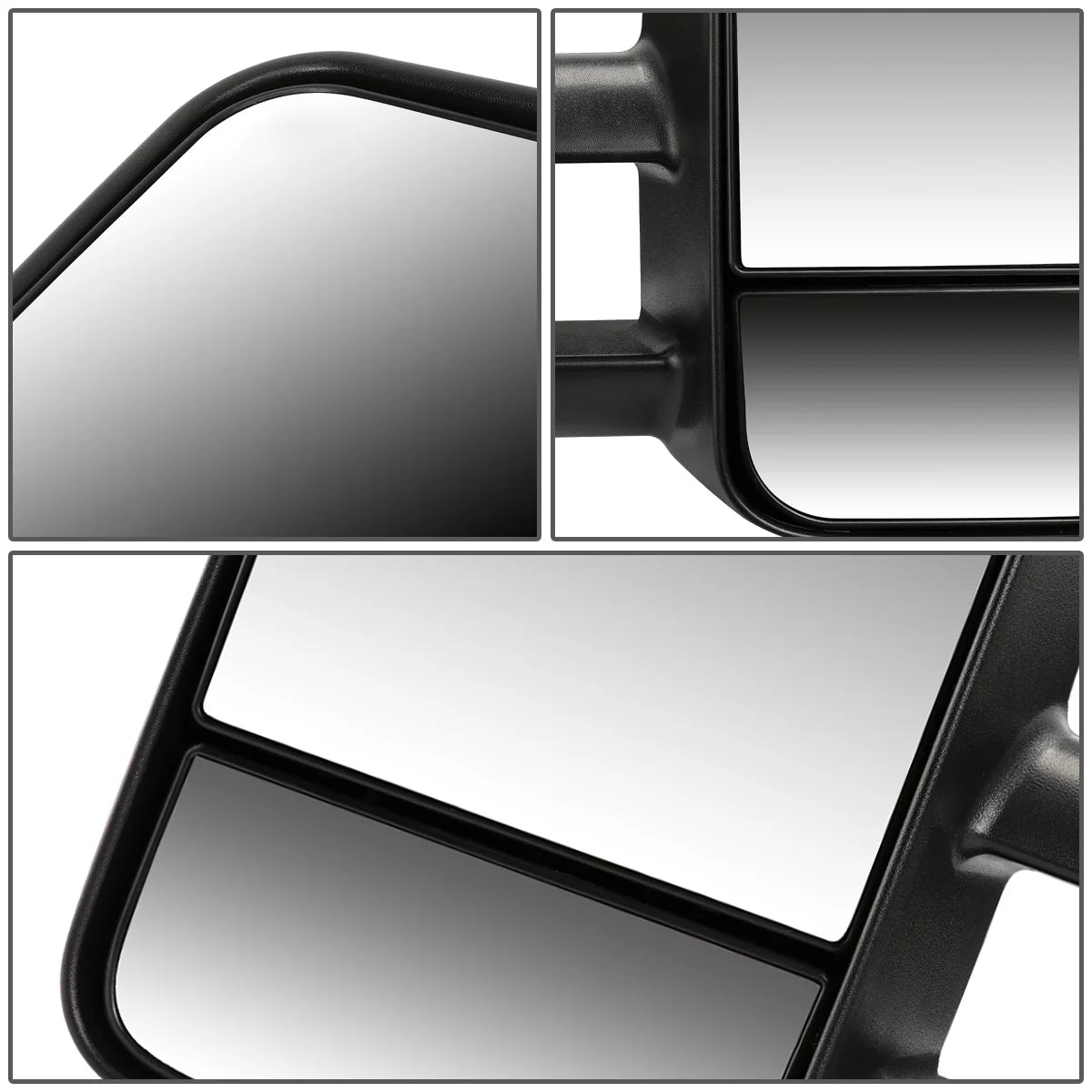 TWM-001-T222-BK for 1999 to 2006 Silverado / Sierra Pair of Black Textured Telescoping Manual Extendable Side Towing Mirrors