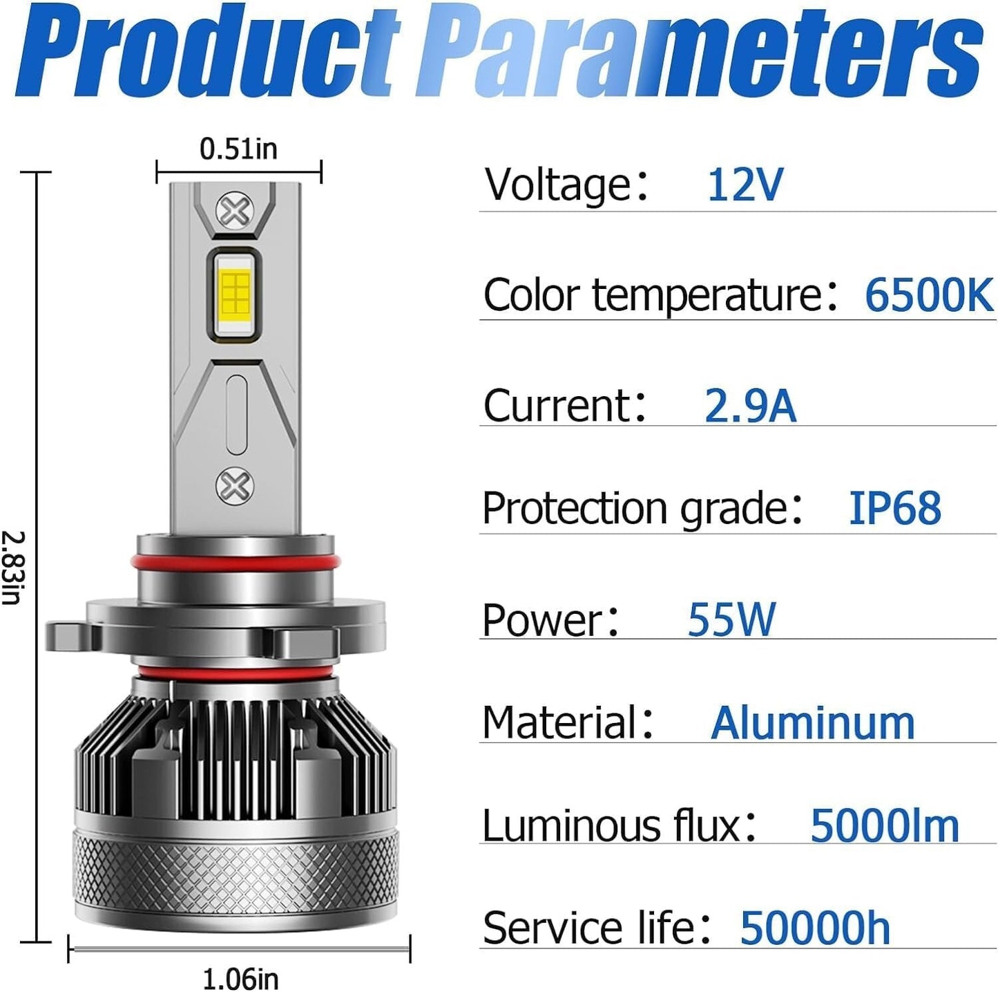 Fits for 2003-2006 Chevy Silverado High Low Beam Fog Lights Bulbs Combo,