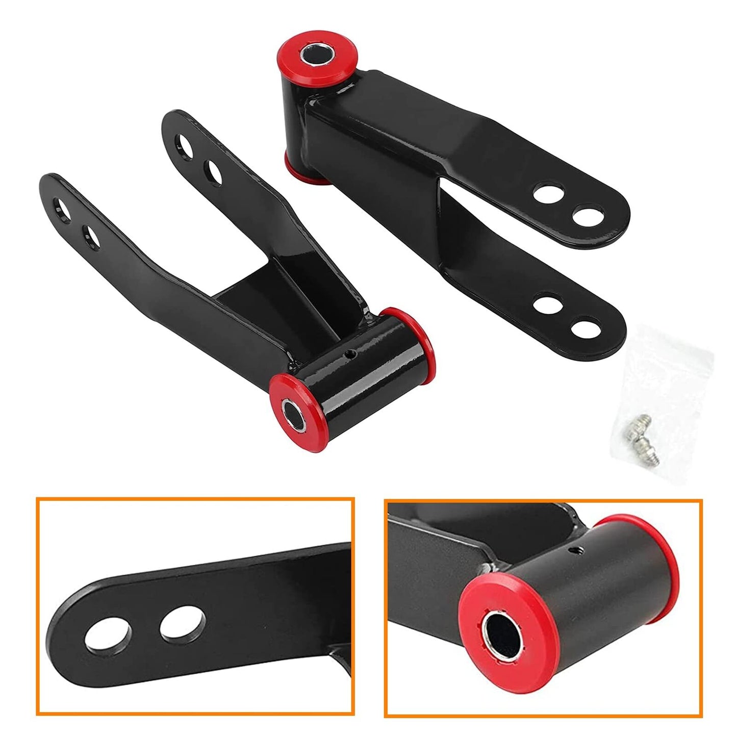 2" Rear Drop Shackles Kit for Chevy Silverado GMC Sierra 1500 C1500 1988-2018