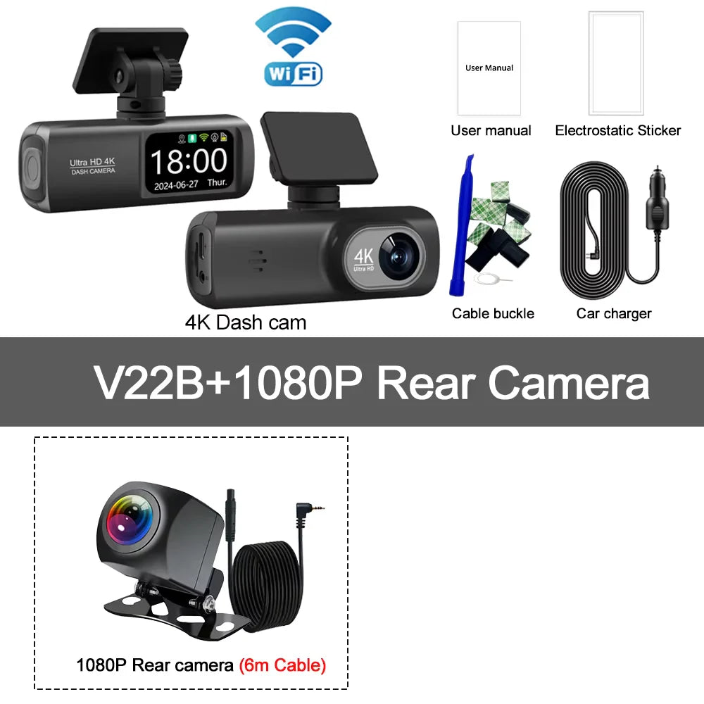 UHD 4K Dash Cam Dual Lens Driving Recorder