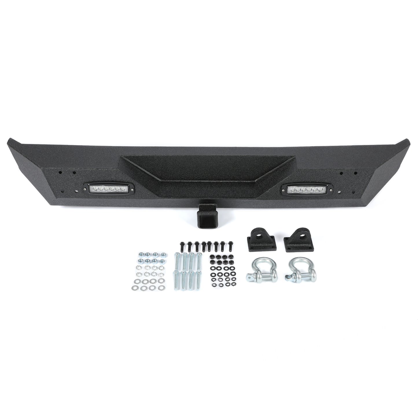 Rear Bumper W/Led Light D-Rings 2" Receiver Fit 87-06 Jeep Wrangler YJ TJ