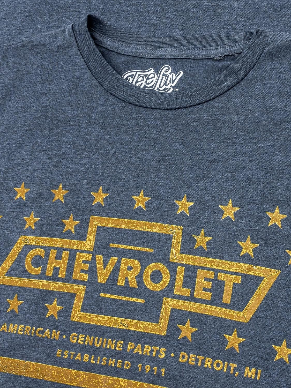 Men'S Chevrolet T-Shirt - Yellow Stars and Stripes Chevy Bowtie Shirt