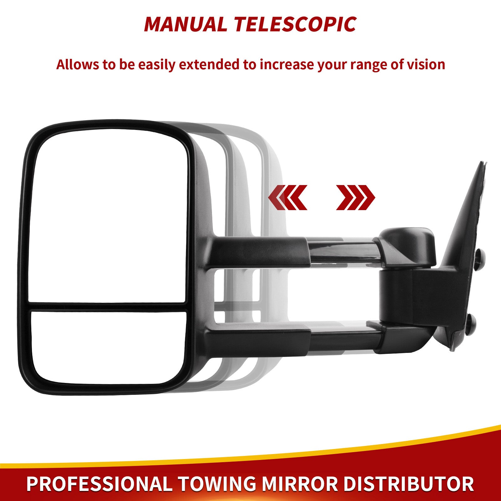 Pair Manual Tow Mirrors for 99-06 Chevy Silverado GMC Sierra 1500 2500HD 3500HD