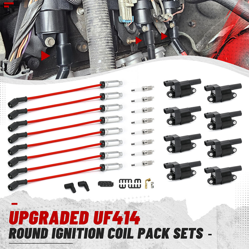 8Pack Ignition Coil and Spark Plug+ Wire for GMC Chevy Silverado 1500 Tahoe 5.3L