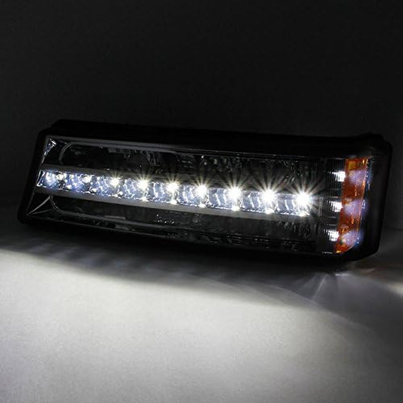 - for Chevy Silverado 1500 2500 3500 Avalanche LED Bumper Lights Turn Signal Lamps Smoke