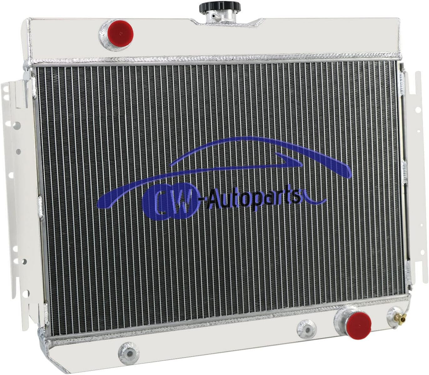 4 Row Core Radiator for 1963-1968 Chevy Impala Bel Air Chevelle Caprice Biscayne El Camino Kingswood at MT, All Aluminum