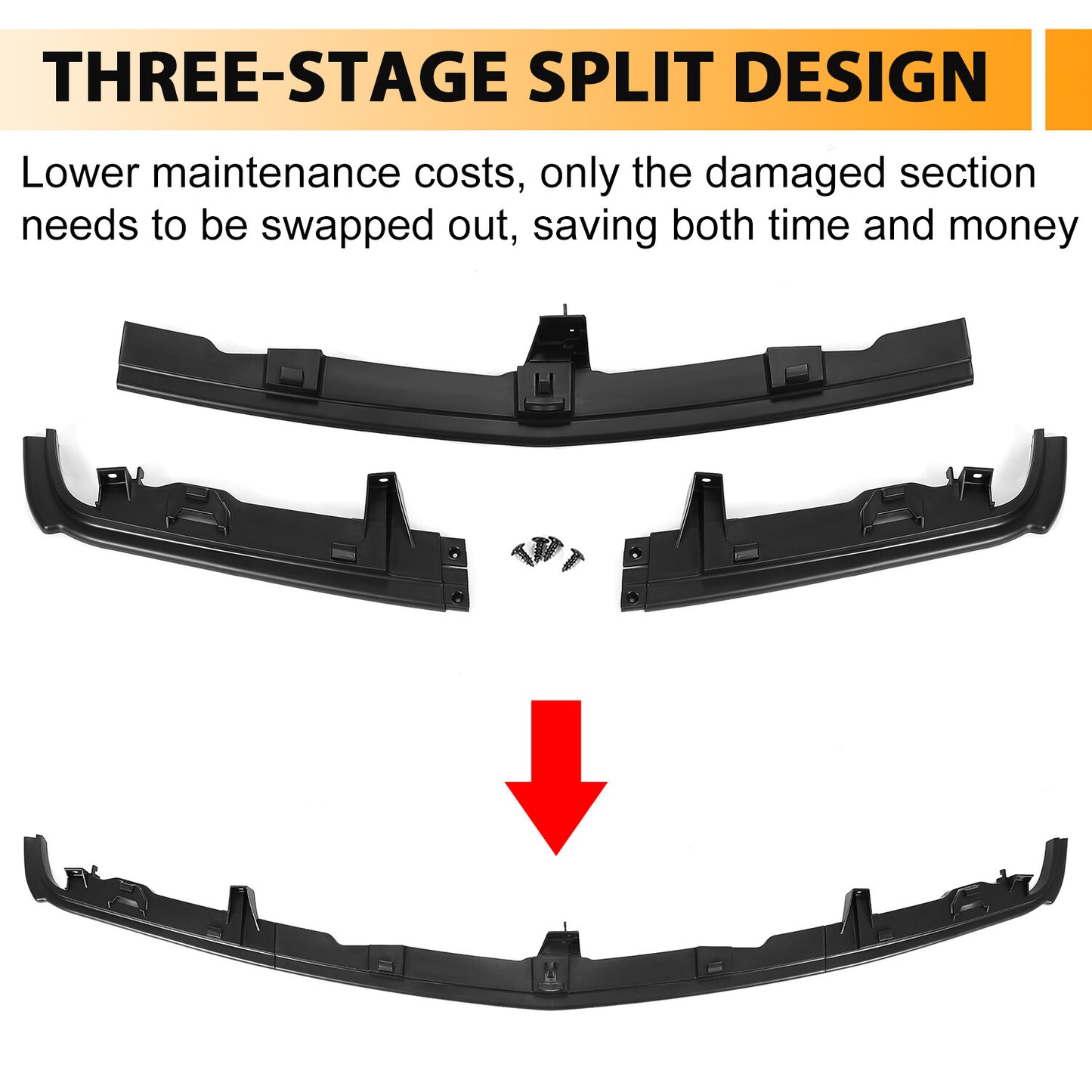 Front Bumper Filler Trim for Chevy GMC C/K Pickup Suburban 94-99 Escalade 99-00