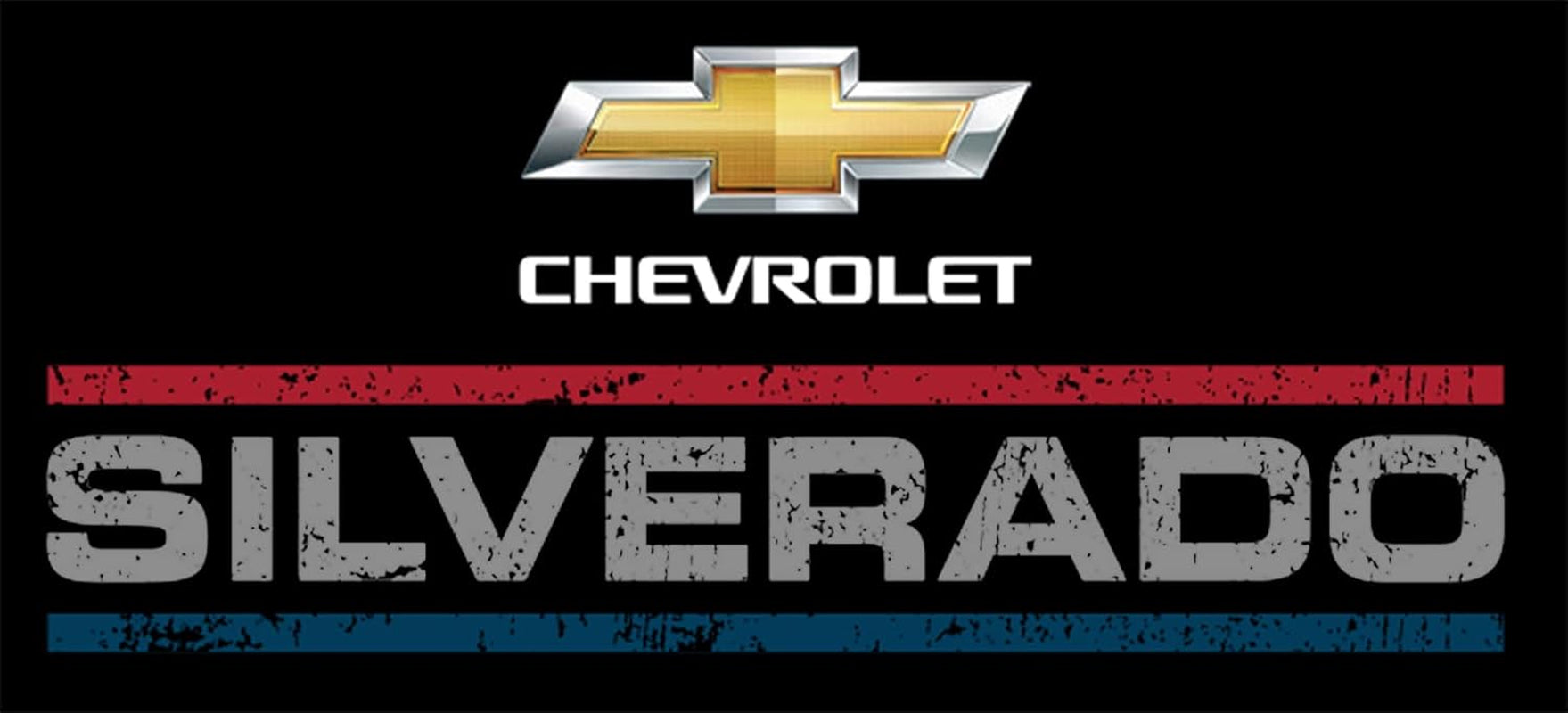 Men'S Chevy Silverado Distressed Logos 2-Sided Pullover Hoodie