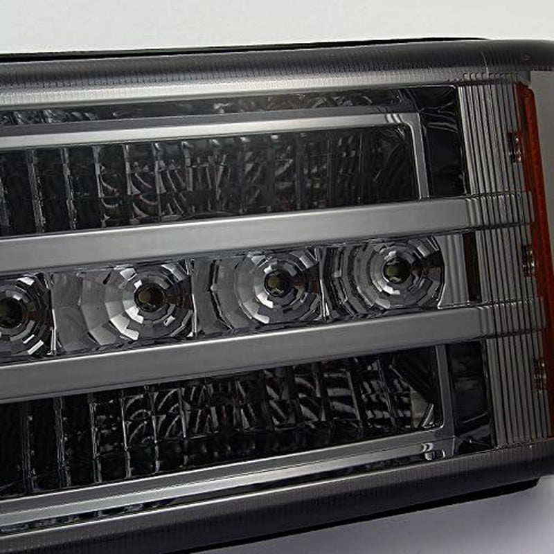 - for Chevy Silverado 1500 2500 3500 Avalanche LED Bumper Lights Turn Signal Lamps Smoke