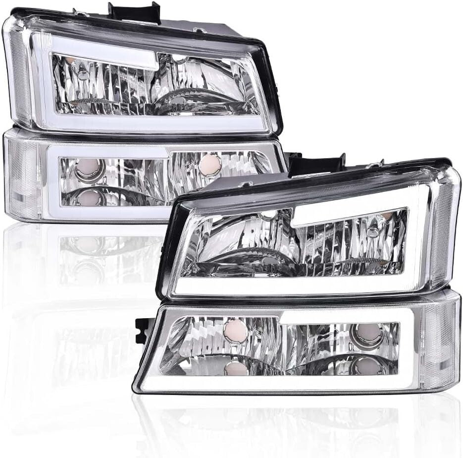 LED Headlight 2003-2006 Chevy Silverado 1500 2500 3500 HD Model/Fit 03-06 Avalan