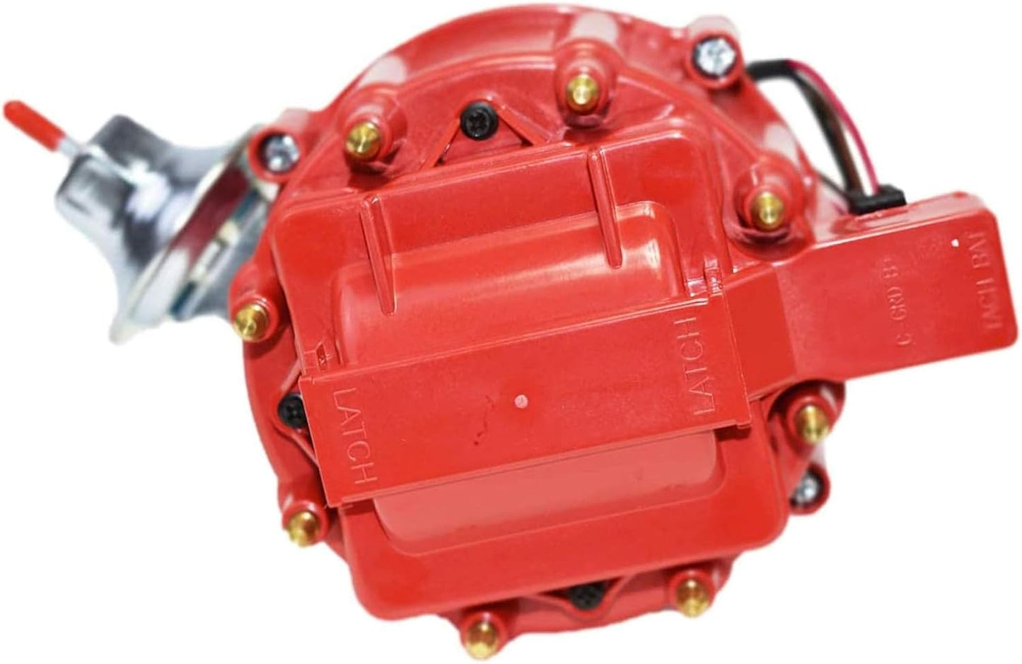 HEI Complete Distributor & Ignition Coil - 65KV Coil, Red Cap & One-Wire Install - Compatible with Oldsmobile V8 260-455 Engines - Hardened Gears & CNC Aluminum Shaft