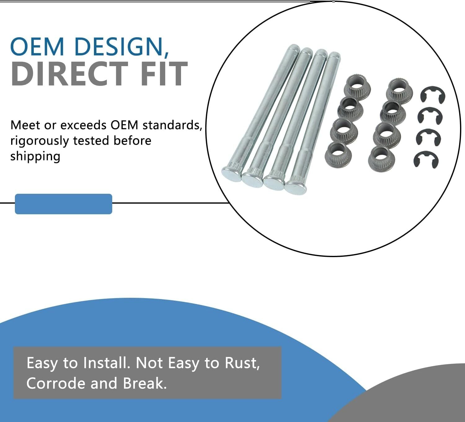 Door Hinge Pin and Bushing Kits Compatible with 1994-2004 Chevy S10 GMC Blazer