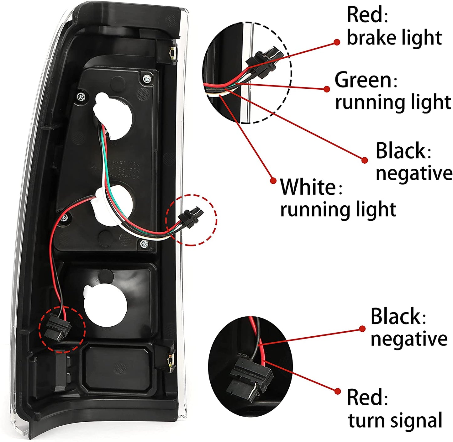 LED Taillight Tail Lights Lamp Compatible with 1999-2006 Chevy Silverado 1999-2002 GMC Sierra 1500 2500 3500 (Clear Lens+Black Housing)