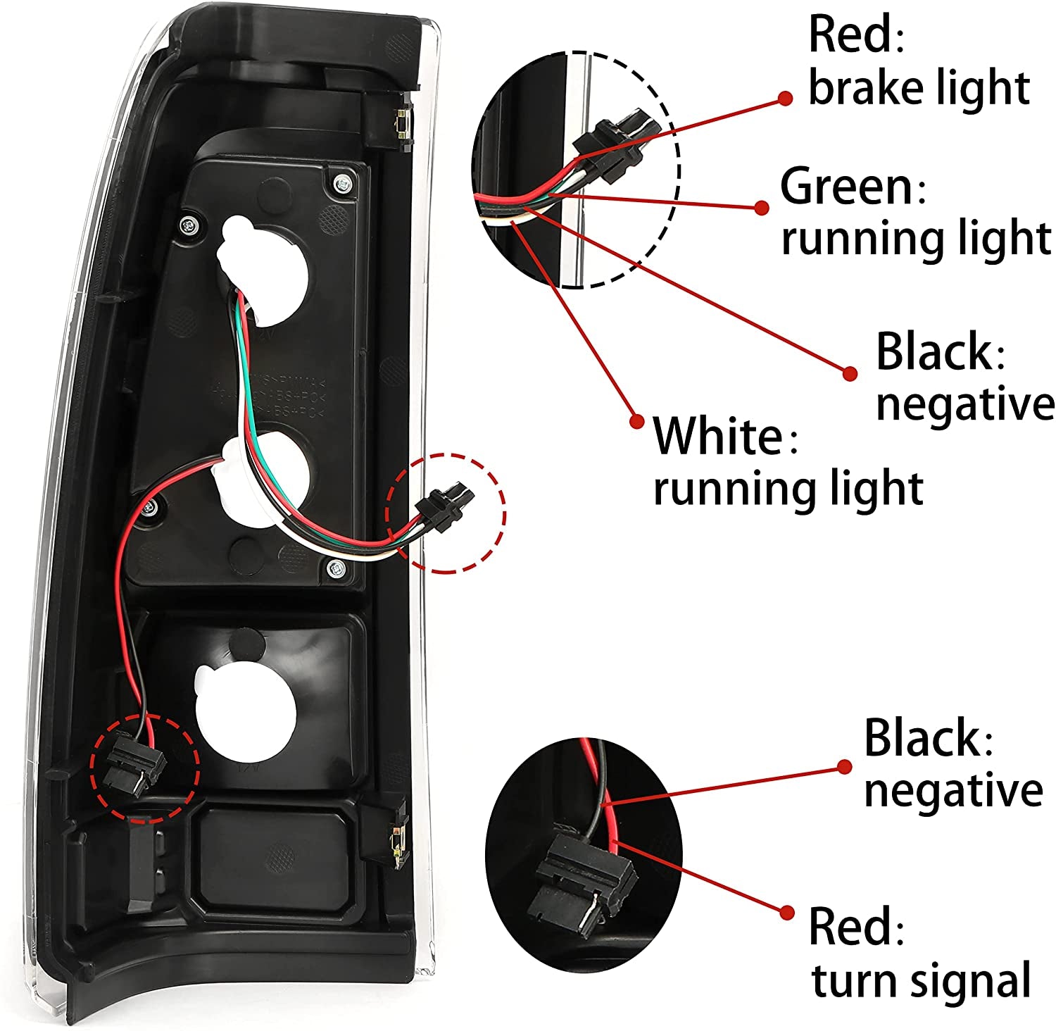 LED Taillight Tail Lights Lamp Compatible with 1999-2006 Chevy Silverado 1999-2002 GMC Sierra 1500 2500 3500 (Clear Lens+Black Housing)