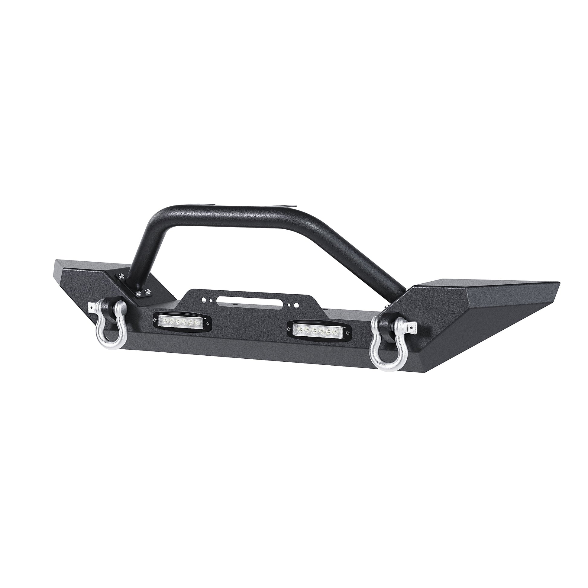 Front Bumper for 1987-2006 Jeep Wrangler TJ YJ with Winch Plate D-Rings Rock Crawler Steel Bumper Reinforcement