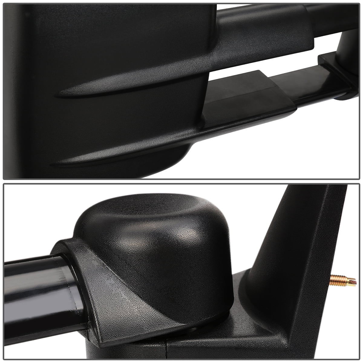 TWM-001-T222-BK for 1999 to 2006 Silverado / Sierra Pair of Black Textured Telescoping Manual Extendable Side Towing Mirrors