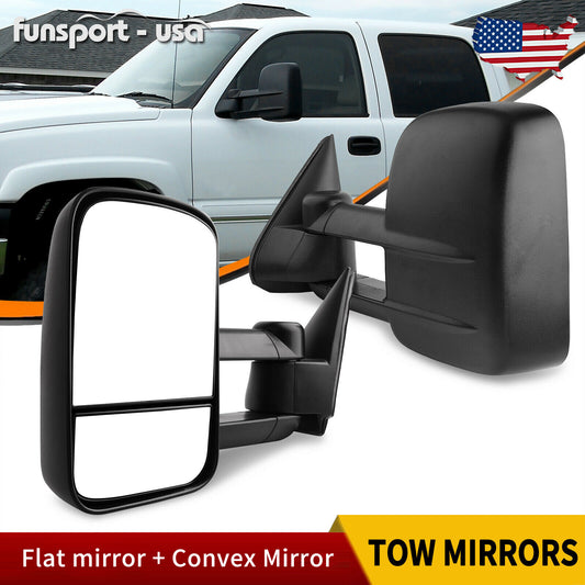 Pair Manual Tow Mirrors for 99-06 Chevy Silverado GMC Sierra 1500 2500HD 3500HD