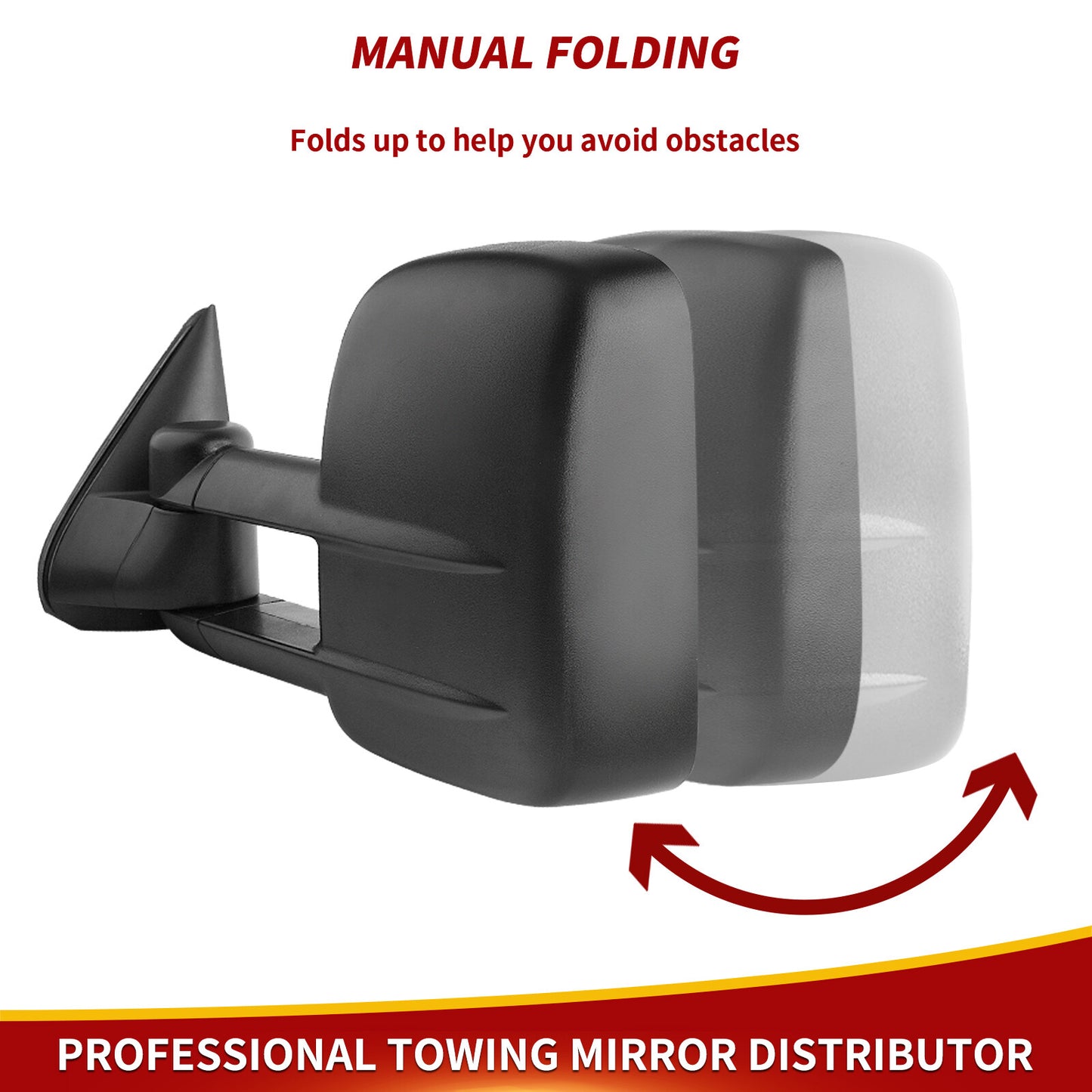Pair Manual Tow Mirrors for 99-06 Chevy Silverado GMC Sierra 1500 2500HD 3500HD