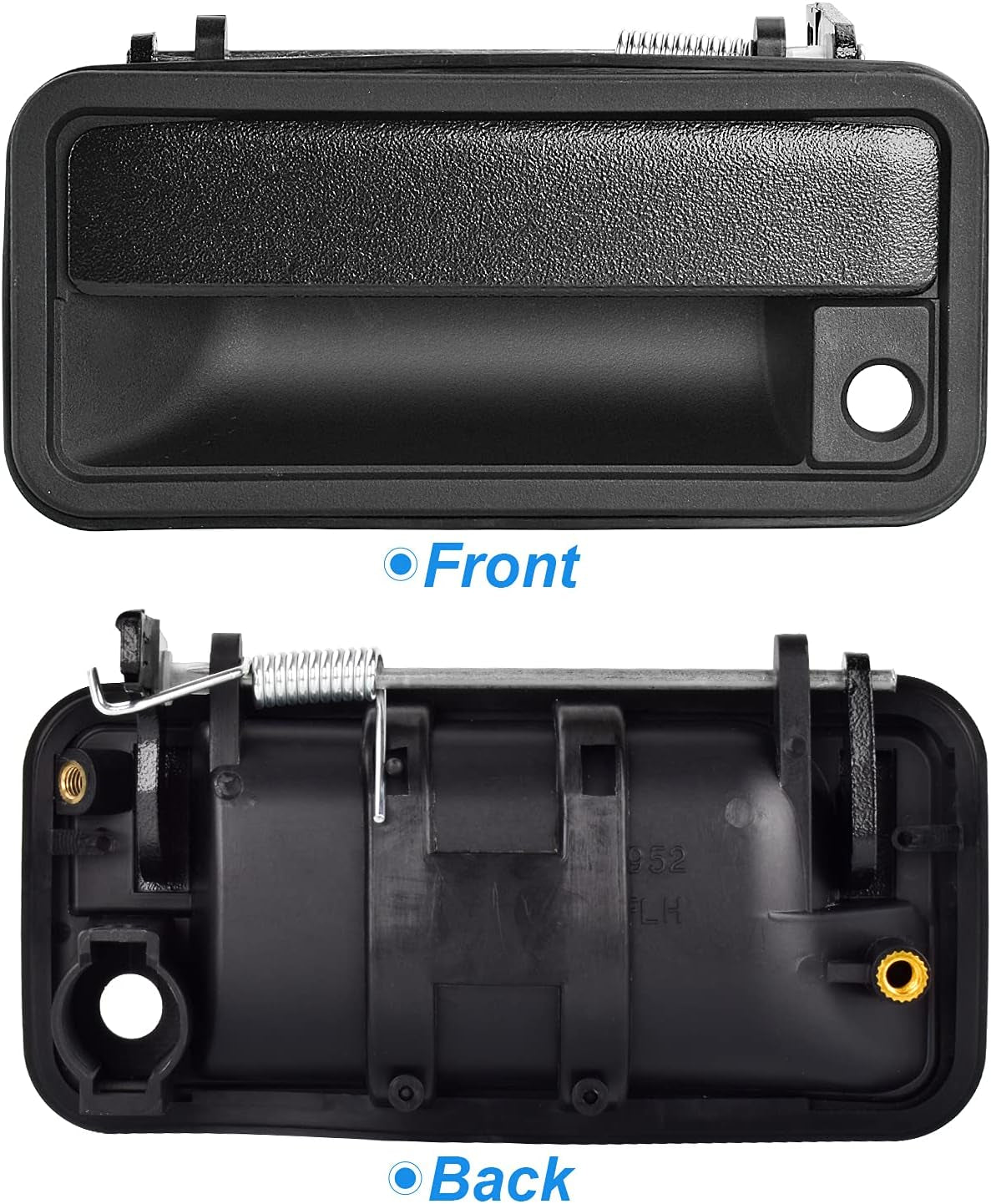 Exterior Door Handle, Front Left Driver Side, Metal Lever Plastic Bezel, Compatible with 1995-2000 Chevy GMC K1500 K2500 K3500, C1500 C2500 C3500 Suburban, Tahoe, Yukon, Cadillac 15742229, 77096