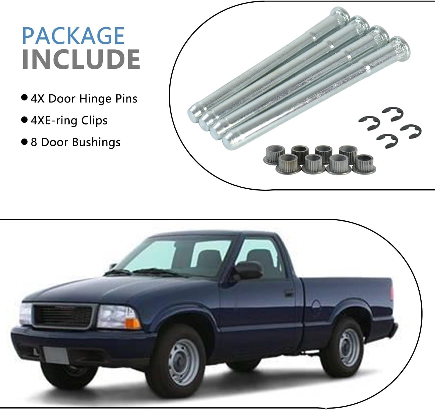 Door Hinge Pin and Bushing Kits Compatible with 1994-2004 Chevy S10 GMC Blazer