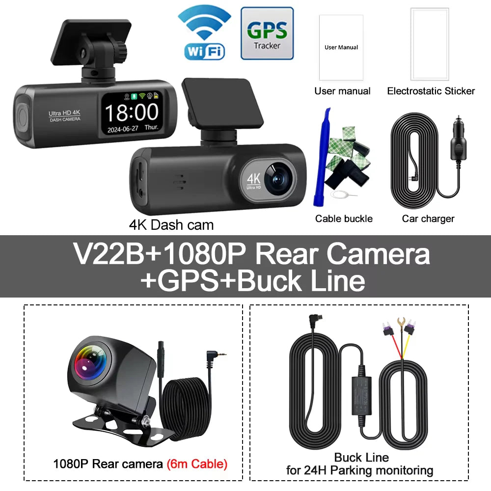 UHD 4K Dash Cam Dual Lens Driving Recorder