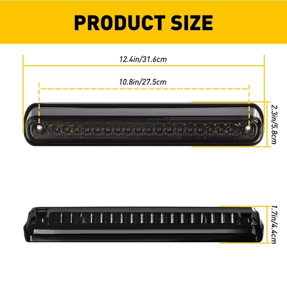 LED 3Rd Brake Light for 1988-2000 Chevy GMC C/K 1500 Silverado Sierra Rear Cargo Lamp High Mount Stop Light