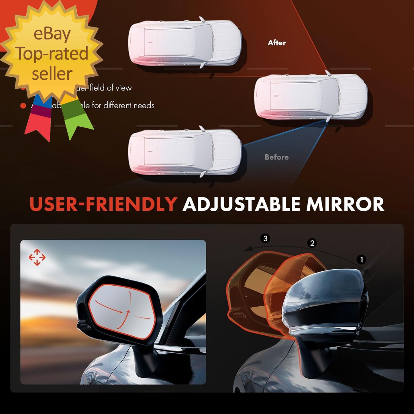 Pair (2) Driver & Passenger Side View Mirror Compatible with Chevy & GMC