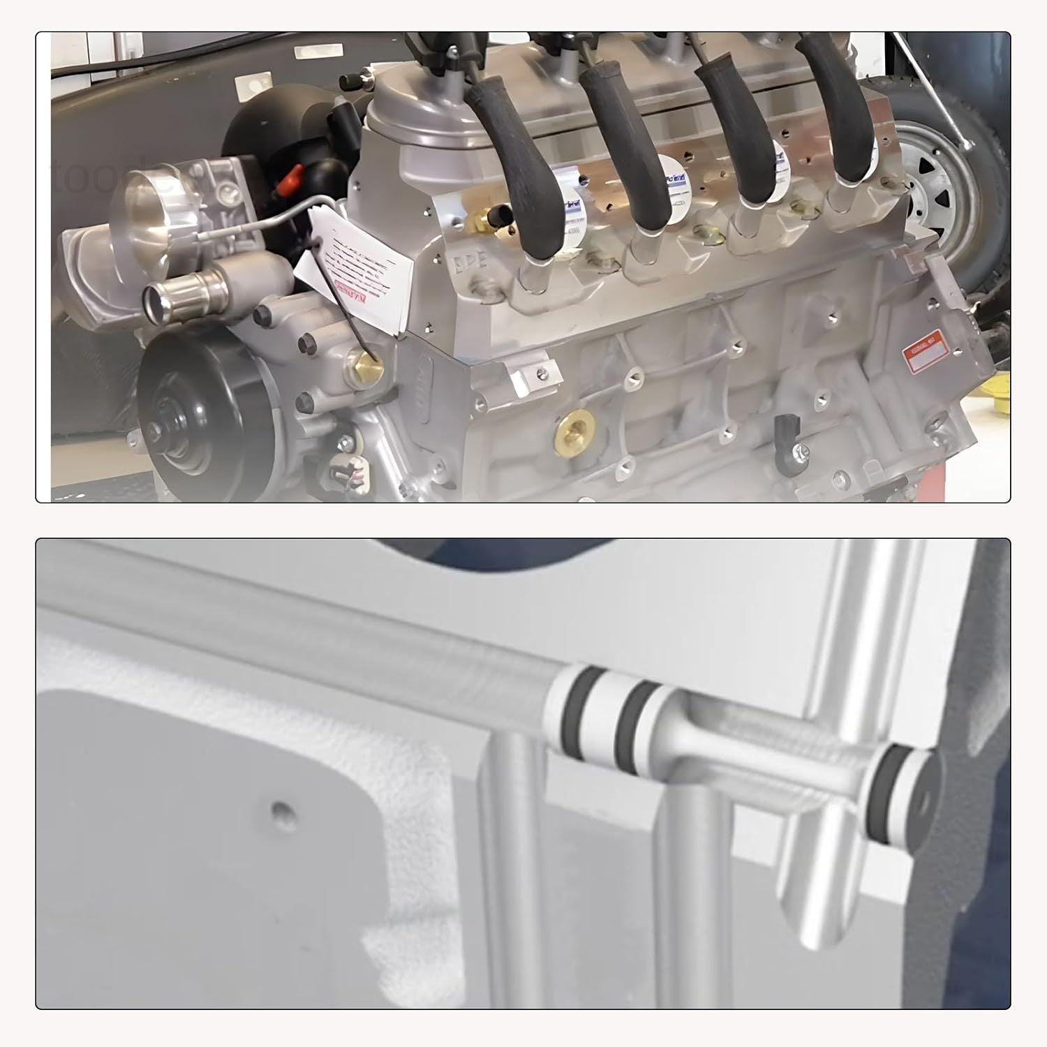 LS Billet Rear Galley Plug Barbell Oil Diverter Fits for GM Gen III & IV LS1 LS3