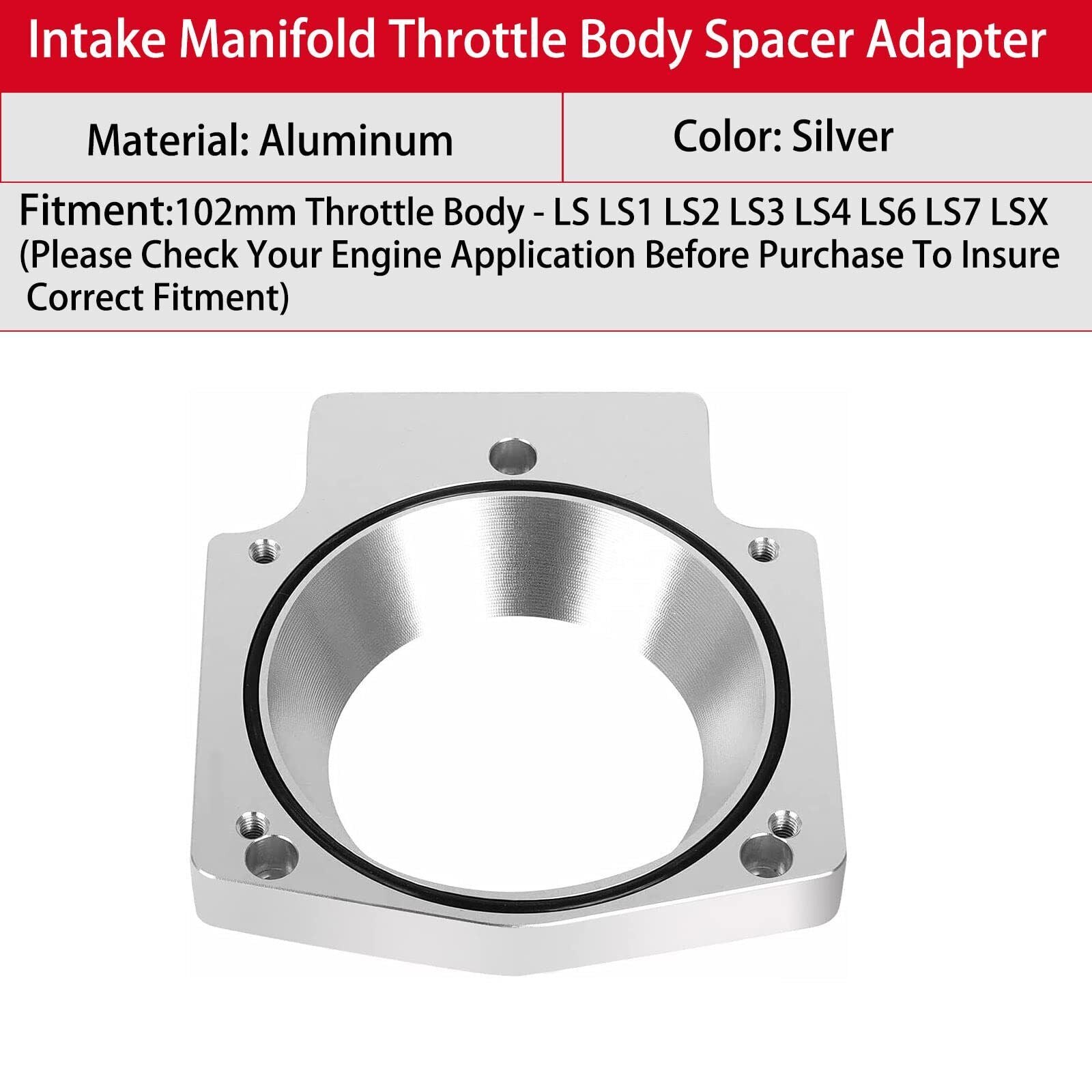 102Mm Aluminum Throttle Body Spacer Adapter Plate Kit Compatible with GM LS1 ...