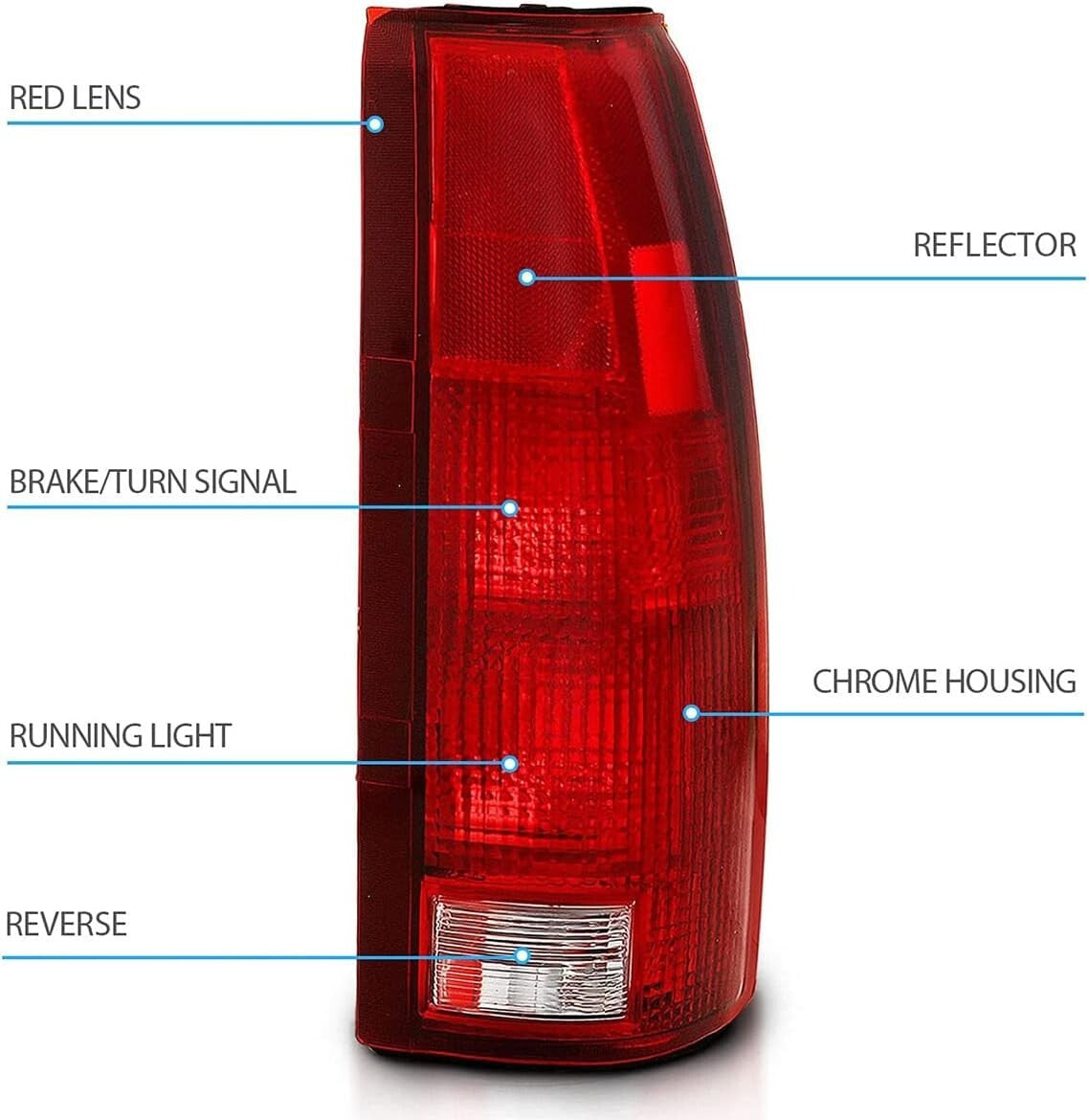 OE Replacement Halogen Tail Lights for Chevy GMC C1500 C/K C10 Silverado