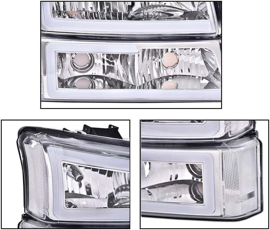 LED Headlight 2003-2006 Chevy Silverado 1500 2500 3500 HD Model/Fit 03-06 Avalan