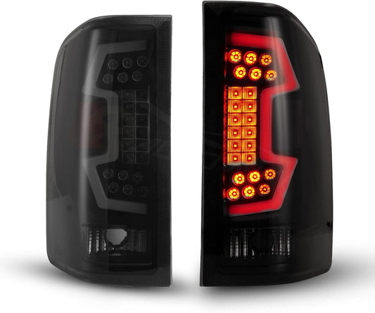 LED Taillights for 07-13 Chevy Silverado 1500 2500HD 3500HD (New Black/Smoke - LED Sequential)