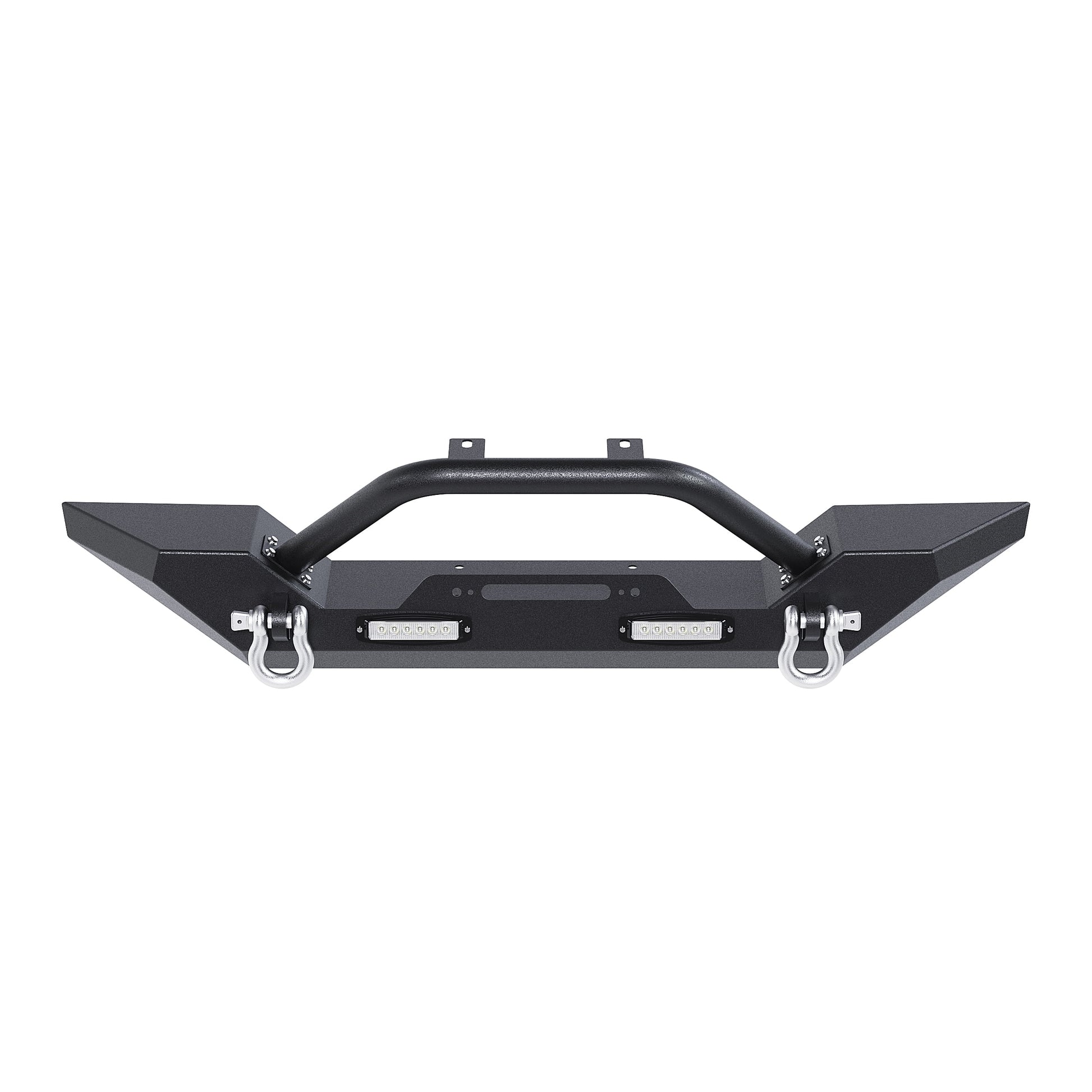 Front Bumper for 1987-2006 Jeep Wrangler TJ YJ with Winch Plate D-Rings Rock Crawler Steel Bumper Reinforcement