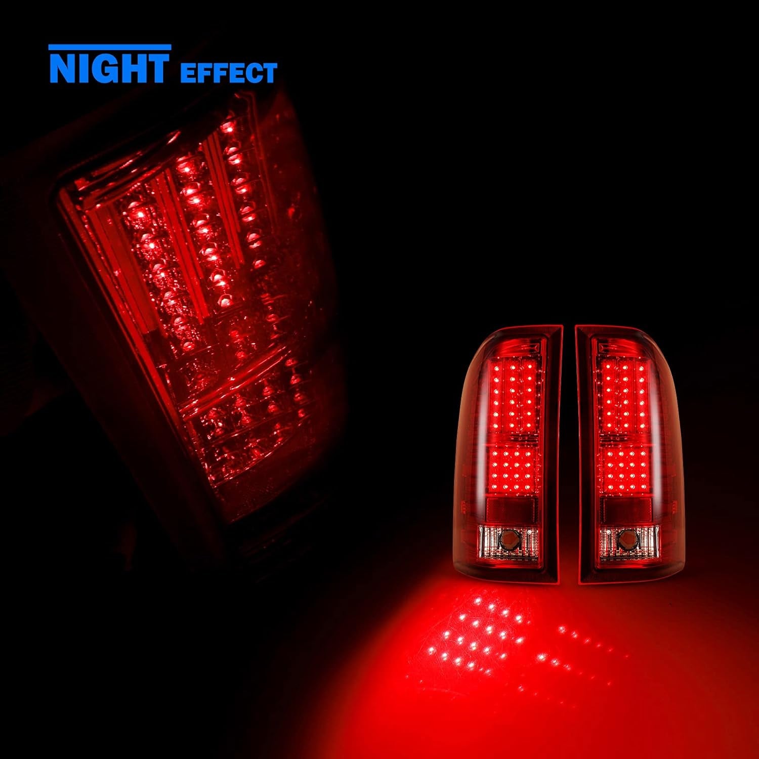 LED Tail Lights Assembly for 07-13 Chevy Silverado 1500 and 2007-2014 Chevy Silverado 2500Hd/3500Hd,Only Fit for 2007-2014 GMC Sierra 3500HD Dually, Silverado Tail Lights,(Red Lens)