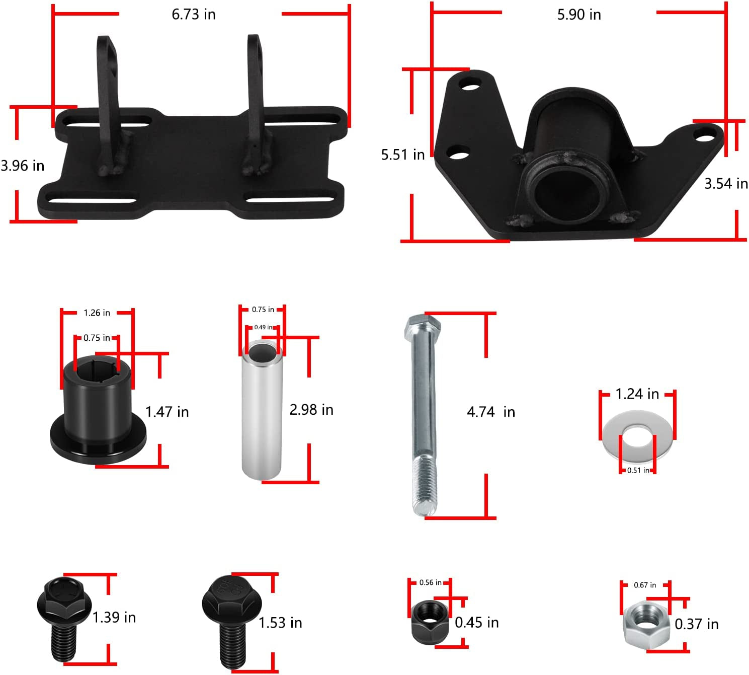 LS Conversion Engine Swap Mounts Adjustable with Hardware Suitable for GM Body 1