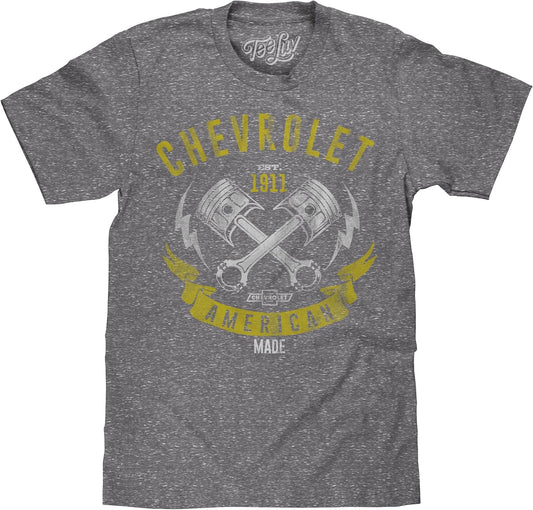 Men'S Chevrolet American Made T-Shirt - Chevy Engine Piston Graphic Tee