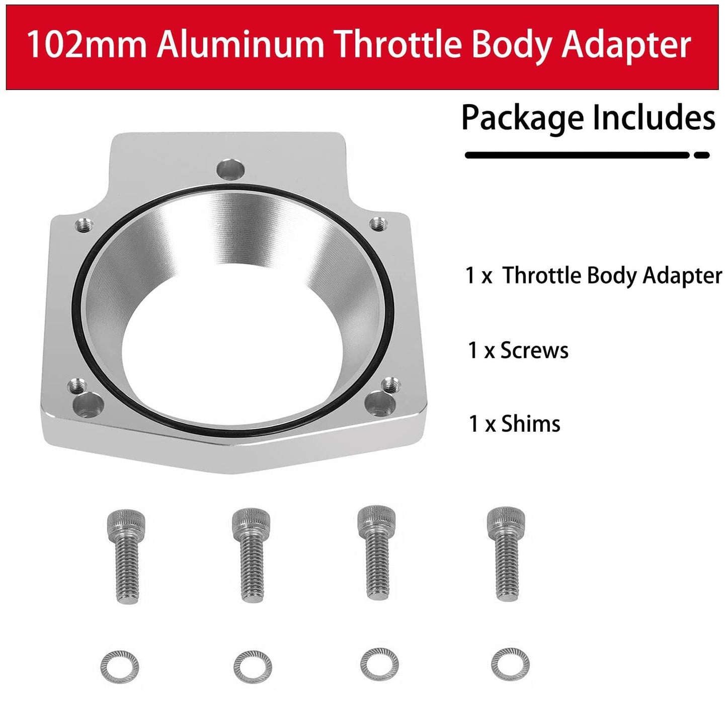 102Mm Aluminum Throttle Body Spacer Adapter Plate Kit Compatible with GM LS1 ...