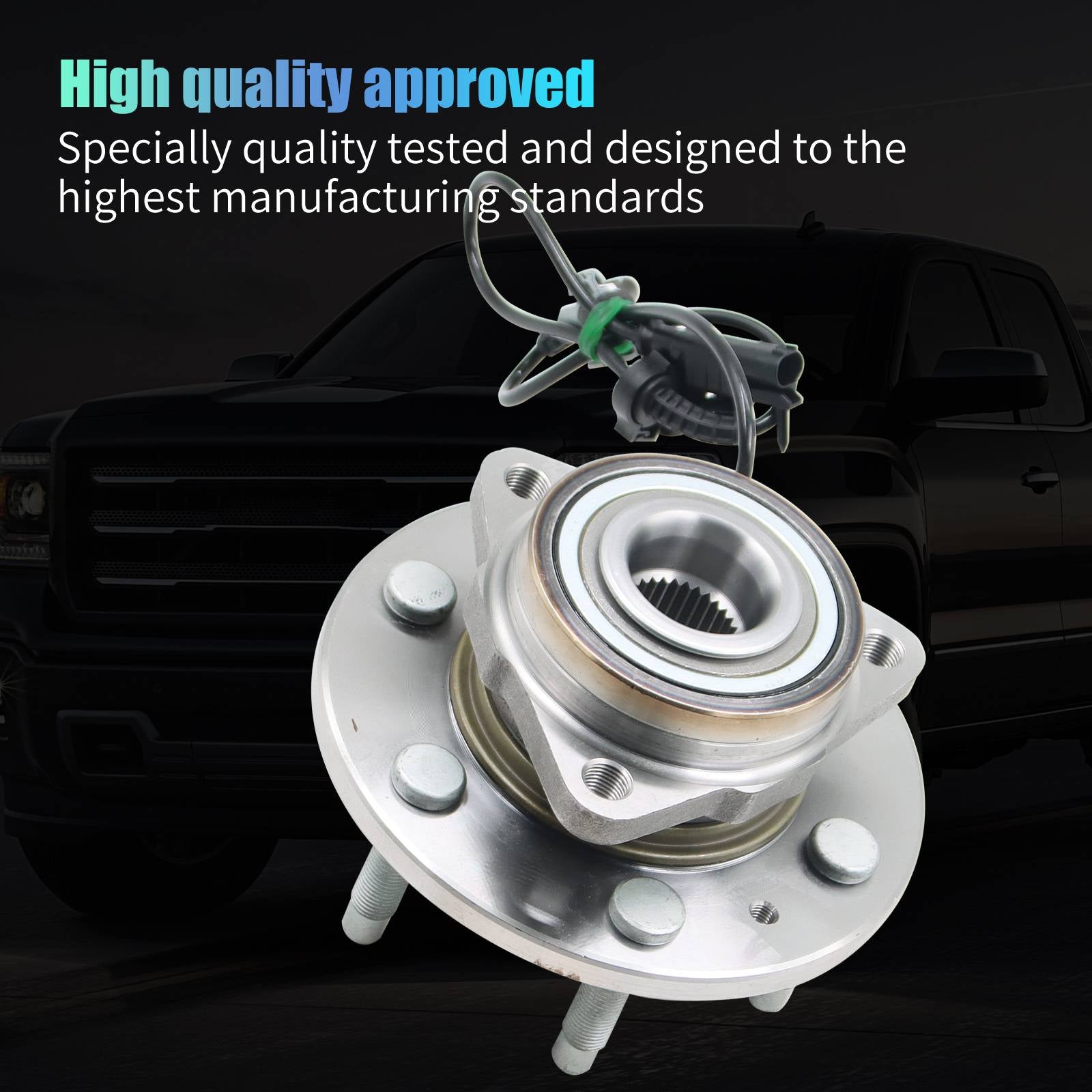 Front Wheel Hub Bearings Pair 2 for Chevy Silverado 1500 Tahoe GMC Sierra 1500