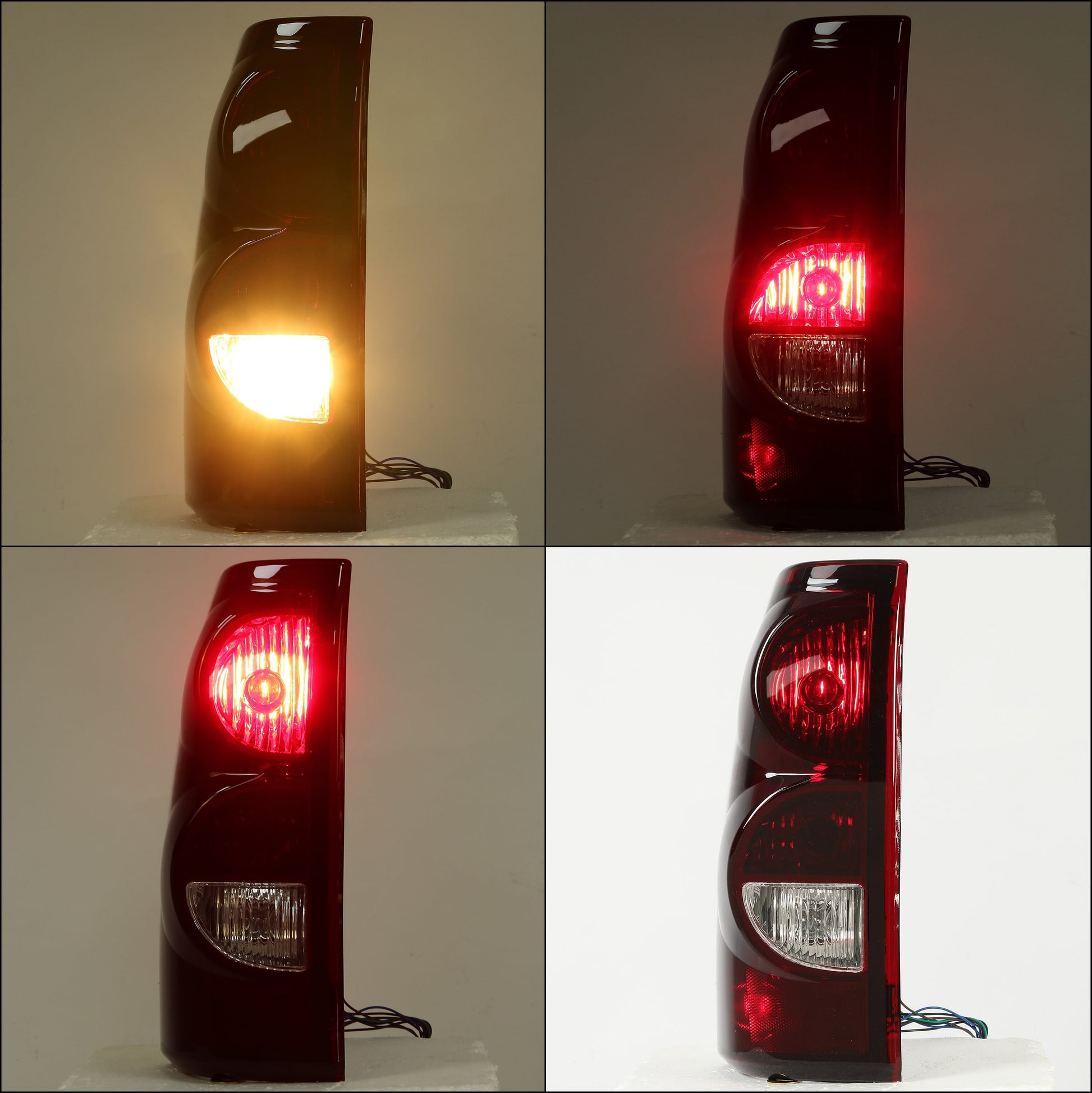 Tail Lights Pair for 2003-2007 Chevy Silverado 1500 2500 3500 Pickup Rear Tail Lamp Dark Red Lens + Chrome Housing Set